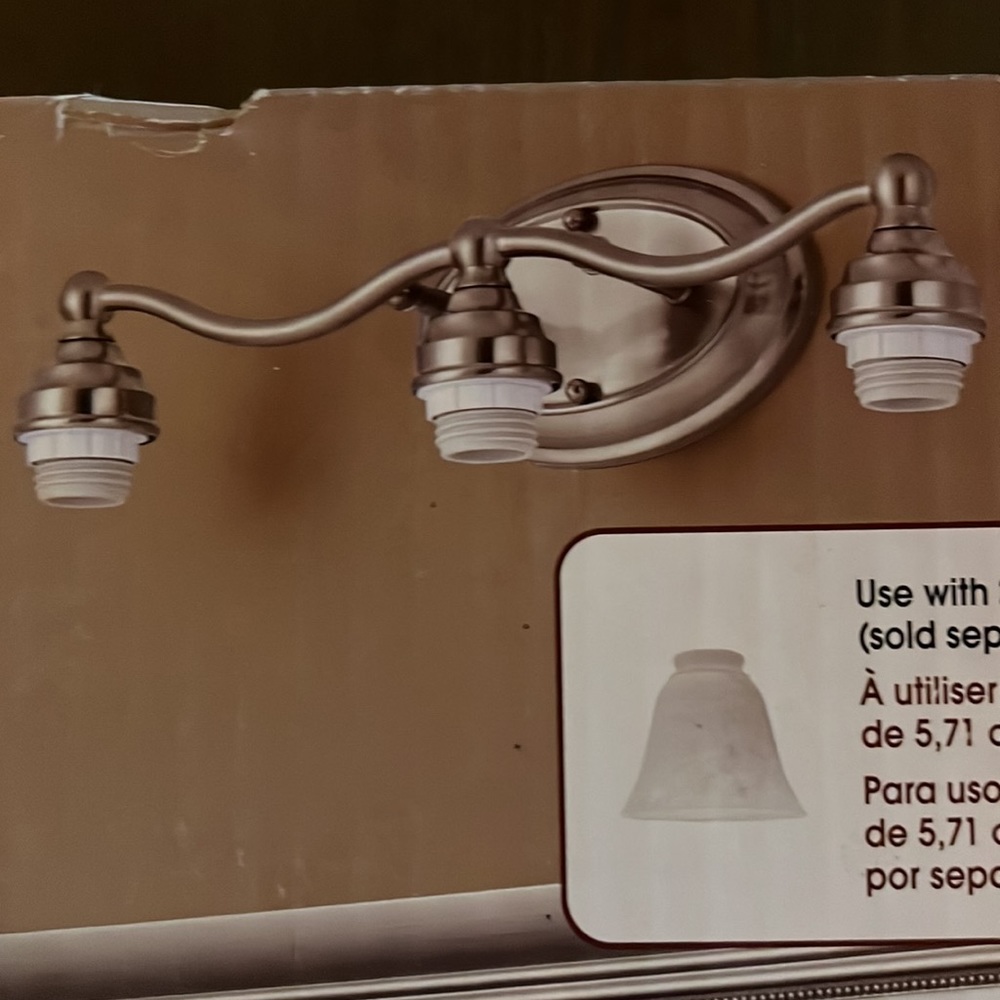 Portfolio 3-Light Vanity Bar. Brushed Nickel Finish